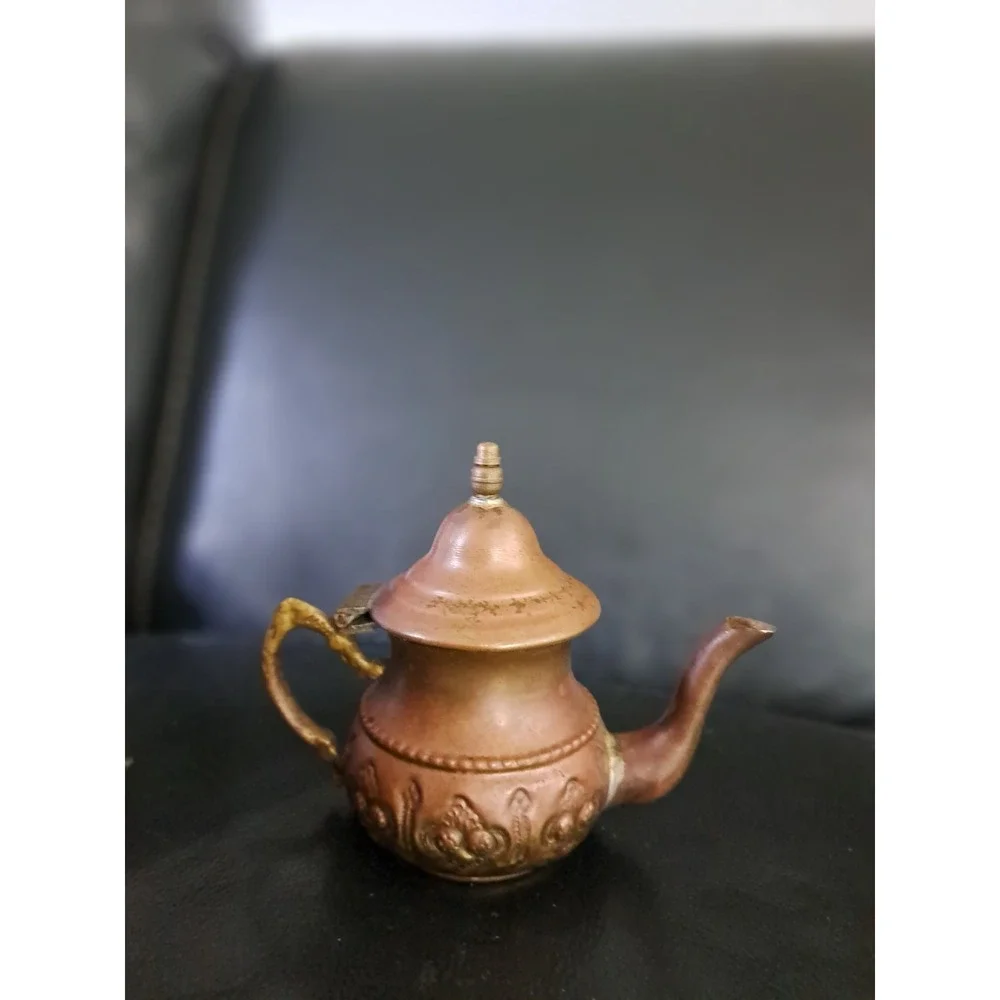 Vintage Brass Dallah Arabic Middle Eastern Etched Coffee Tea Pot‎ 4